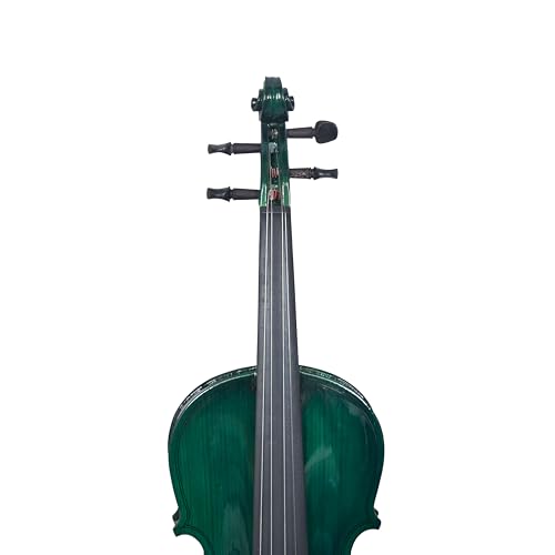 Image of Velvet Strings | 4 /4 Violin With Bow, Rosin, Hard Case V001, for Beginners, Kids and Semi Professionals (Emerald Green)