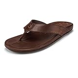 OLUKAI New Men's Kulia Flip Flop Dark Wood/Dark Wood 10