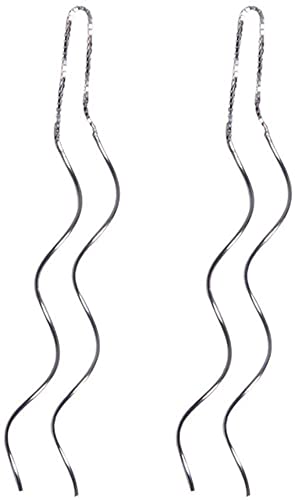 Boucles d'oreilles S925 en argent sterling courbe au design vaporeux chic
