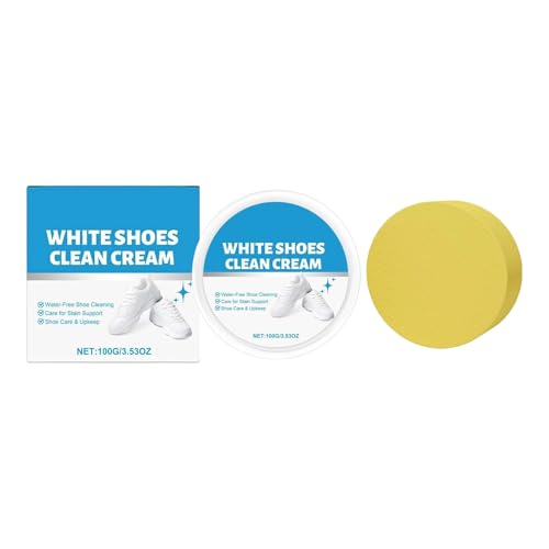 Limpiador de zapatillas – Crema de lavado para zapatos, pasta de restauración antiamarilleo, compuesto iluminador para de goma, fórmula blanqueadora para lona en kit de aplicación
