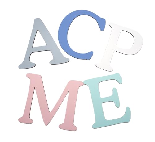 Letras de madera decorativas pintadas con adhesivo