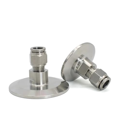 Raccord cannelé PC6mm en acier inoxydable SS304 robuste avec bride TC50.5
