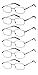 HIGHLIKE 6-Pack Reading Glasses Men, Women Metal Stainless Flex Readers with Soft Cases, Clear Lens Blue Light Glasses, 3 Black 3 Gunmetal 1.25 x
