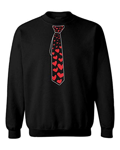 Heart Tie - Valentine Love Cupid Toddler Fleece Crewneck Sweater