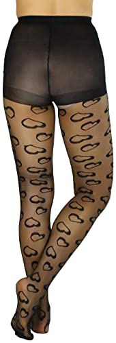 Image of ToBeInStyle Women's Valentine Day Themed Opaque Sheer Pantyhose w /Heart Love