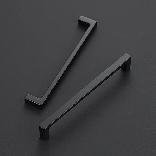 Image of Ravinte 5 Pack Solid 6-1 /4 Inch Kitchen Square Cabinet Handles Matte Black Pulls Drawer Pulls Kitchen Cabinet Hardware Flat Black Handles