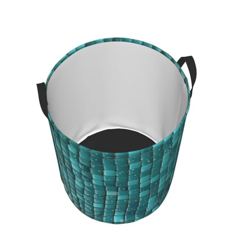 Panier à linge turquoise grand format pliable et autoportant