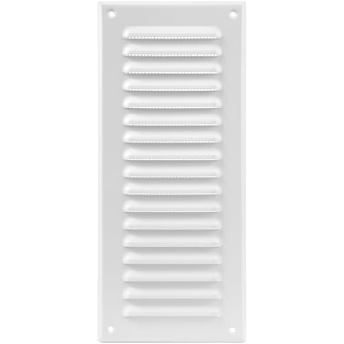 Vent Systems - 12,5 x 29,5 cm – Weiß – Metall-Lüftungsabdeckung – rechteckige Soffiten-Lüftungsgitter – Gitterabdeckung – eingebauter Insektenschutz – HVAC-Lüftungsöffnungen für Badezimmer, Heimbüro