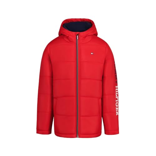 Image of Tommy Hilfiger Boys' Heavyweight Hooded Polar Fleece Lined Puffer Jacket