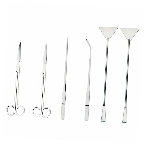 SUPVOX 1Set Fish Tank Cleaning Kit Cleaner with Straight Curved Tweezers Rake Straight Curved Scissors Essential Cleaning Accessories