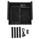 15W Wireless Car Charger and Automotive Center Console Organizer, Fast Charging Pad with Cigar Lighter for Smartphones, Quick Power Station and Interior Storage Solution for