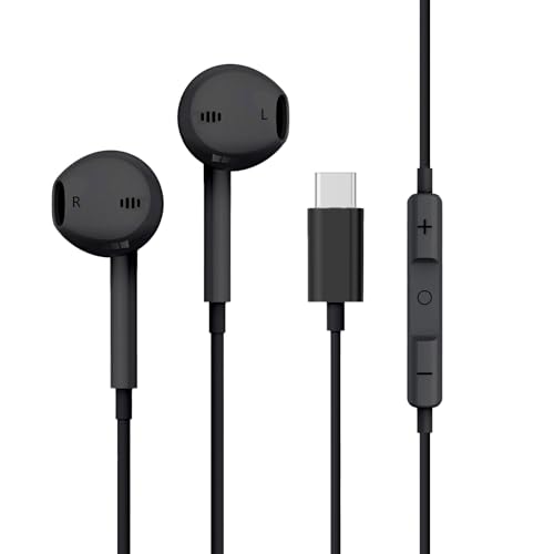 USB C Headphones for Samsung S24 Ultra S23 FE S22 [Clear...