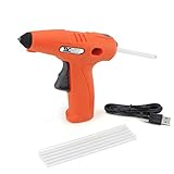 Tacwise 1558 H4-7 Pistolet Chaude sans Fil avec Batterie 4V Lithium-ION intégrée et 6 bâtons de Colle XL, Orange