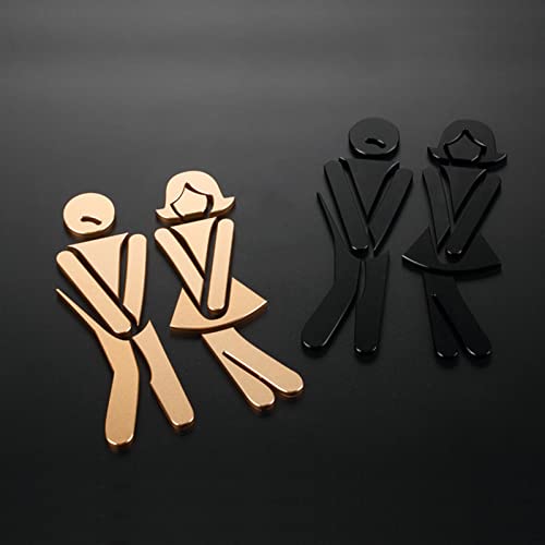 Letrero de identificación de baño, Letrero de Aluminio para baño de Hombres y Mujeres, Letrero/Cartel para Puerta de baño, para Negocios, para vestuarios de salón en Lugares públicos