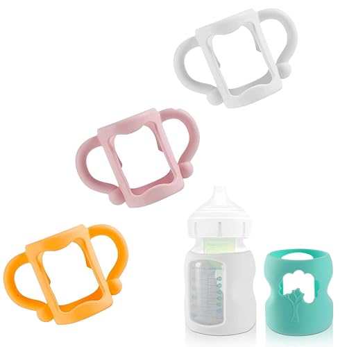 Image of Bottle Handles for Dr Brown Narrow Baby Bottles and Baby Bottle Sleeves for Dr. Brown Baby Bottles 5 oz