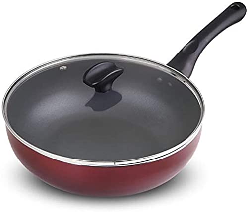 Wok Pan, Wok antiadherente con tapa, fondo plano, aluminio fundido