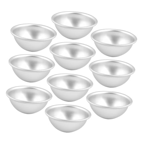 MAGICLULU 10 Piezas Molde de Aluminio para Pasteles Esféricos Antiadherente Molde Semicircular para Mousse Gelatina y Postres para Cumpleaños y Bodas