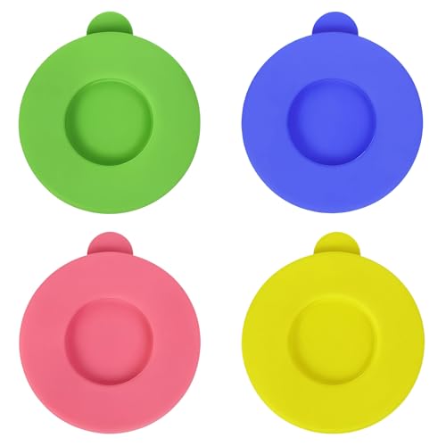4-Pack Silicone Powder Cleanser Lids, Silicone Cover for Cleaning Powder Compatible with Bar Keepers Friend, Comet, Ajax & Bon Ami (Fits 12oz & 21oz Cans), Assorted Colors