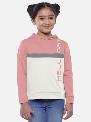 Image of HELLCAT Trendy Printed Cotton Blend Full sleeve Hoodie T-shirt Jogger Trackpant Clothing Set for Girls