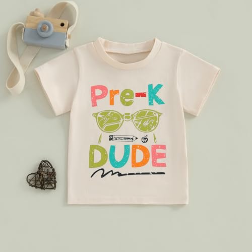 Back to School Clothes Girls Boys School Shirts Short Sleeve Letter Print 2T 3T 4T 5T 6T 7T Girls Boys Tops2