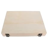PACKOVE Unbehandelte Holz Aufbewahrungsbox mit Klappdeckel Robuste Massivholztruhe Selbstgemacht Bastelbox für Schmuck Armbänder und Dekoration Vielseitige Holzbox für Kreative