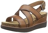 Clarks Damen Lizby Cross Keilsandale Dark Tan Lea