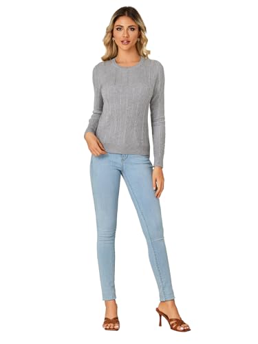 Image of LYANER Women's Fall Rib Knit Crewneck Fitted Long Sleeve Pullover Sweater Top
