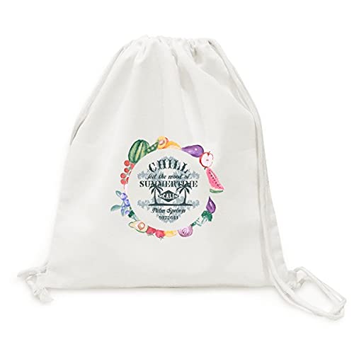 Sac en tissu pliable à sangle pour fruits et légumes à motif cocotier de plage