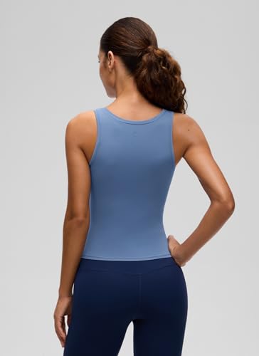 Image of CRZ YOGA Softembrace Scoop Neck Tank Top | Workout, Ultra Soft, Tight Fit, Waist Length, Double Lined, Sleeveless Shirts for Women