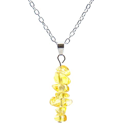 Irregular Stones Pendant Necklace Personalized Statement Necklaces Anniversary Necklace Birthday Gift for Women (Yellow, One Size)