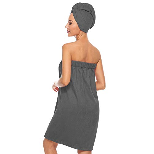Image of Orrpally Women Shower Wrap Robe Bath Wrap Towel Spa Body Wrap Adjustable Closure Bathrobe
