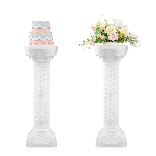 Colingmill 2 Pcs Wedding Roman Column Greek Pillars Stand Plastic