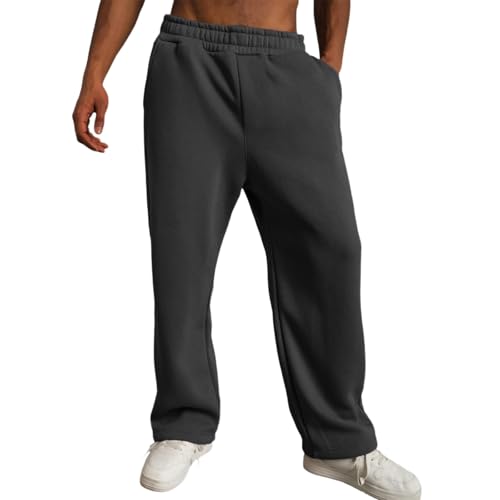 Men's Baggy Sweatpants Elastic Waist Wide Leg Lounge Joggers Pants with Pockets