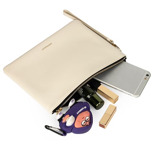 Image of DORIS&JACKY Lambskin Leather Wristlet Clutch Purse Women Large Phone Wallet