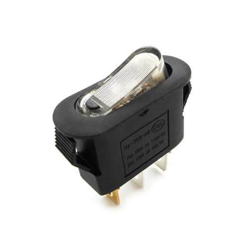 1 Uds contacto plateado KCD3 con luz 3 pines interruptor de encendido-apagado olla eléctrica multifunción arrocera interruptor basculante multiolla 16A(Black White)