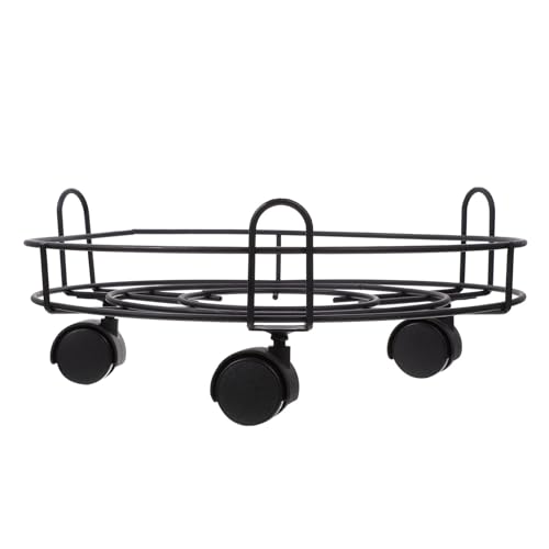 jojofuny Portavasi con Ruote in Ferro 33 CM Supporto Mobile per Piante in Vaso Base Stabile per Interno ed Esterno Carrello Portafioriere con Ruote Piroettanti per Giardino e Casa