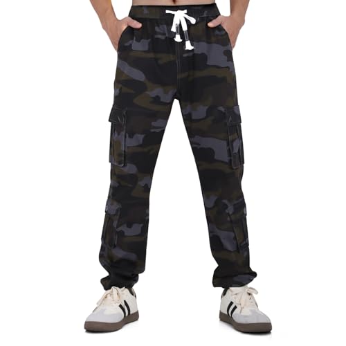 LHHMZ Pantalones Cargo para Hombre,Pantalones de Trabajo de Camuflaje,Pantalone Casuales de Camuflaje con múltiples Bolsillos