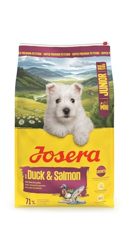JOSERA Mini Ente & Lachs (1 x 10 kg) | Junior | Premium Trockenfutter für wachsende Hunde bis 10 kg ab der 6. Woche | Welpenfutter zur optimalen Entwicklung | kleine Kroketten | glutenfrei | 1er Pack