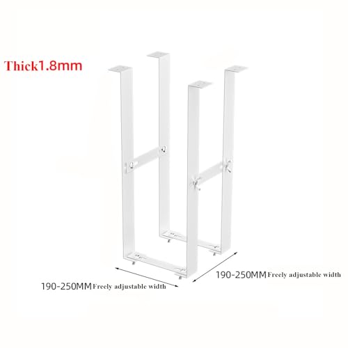 Soporte para CPU ajustable de acero para montaje bajo escritorio o pared, ancho 19-25 cm, color blanco miniatura 2
