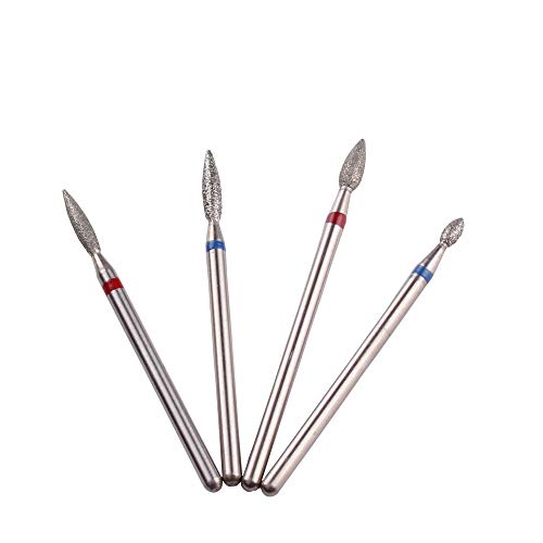 Mzcmsl Flame Cuticle Drill Bit For Russian Manicure,Safety Diamond Nail Drill Bit,3/32 Electric Cuticle Remover Bit(4Pcs) #TOP3