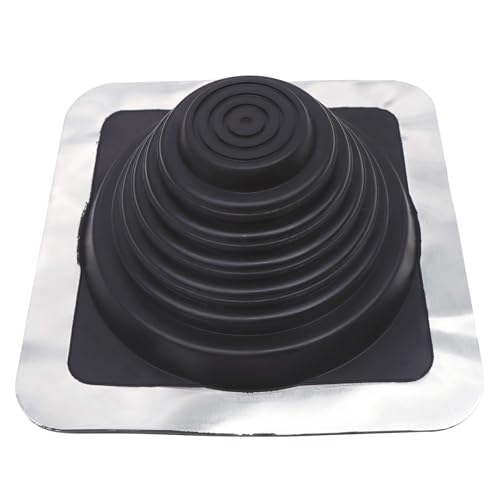 Aiwaiufu Metal Roofing Pipe Flashing Boot, Fits Pipe Diameters 1/4\" - 5\", Square Base Silicone Pipe Flashing Boot for Exhaust Vents, Chimneys, Wood Stoves