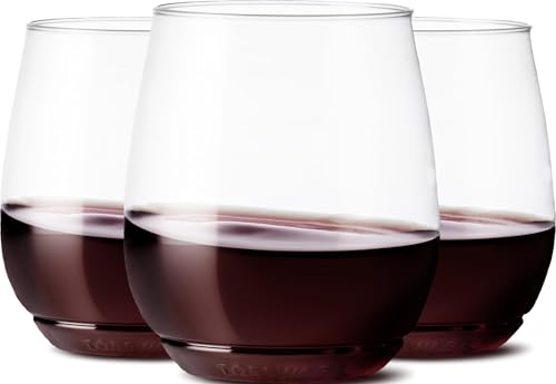 TOSSWARE POP 14oz Vino SET OF 12, Recyclable, Unbreakable & Crystal Clear Plastic Wine Glasses...