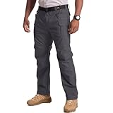 Mens Cargo Tactical Pants Cotton Water Resistant Ripstop Flex Stretch BDU Outdoor Hiking Work Pants for Men (9929 Dark Grey 34)