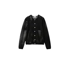 Amazon | [ミースロエ] スクエアメッシュニットカーデ