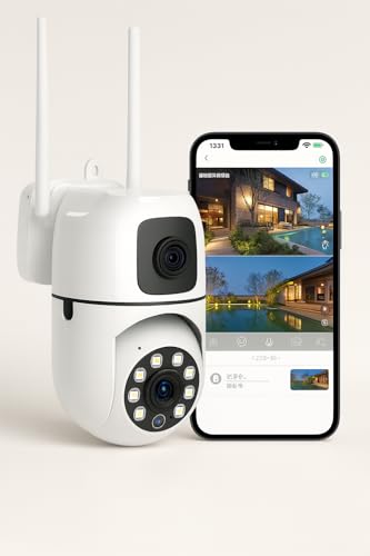 Image of Outdoor Security Camera, WiFi Surveillance Camera with Night Vision, Weatherproof PTZ Camera for Home Security (Wall-Camera-1)