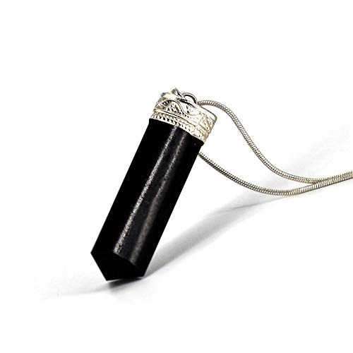 Raw Black Tourmaline Crystal Healing Pendant Necklace –Protection Negative Energy Cleanser Natural Stress