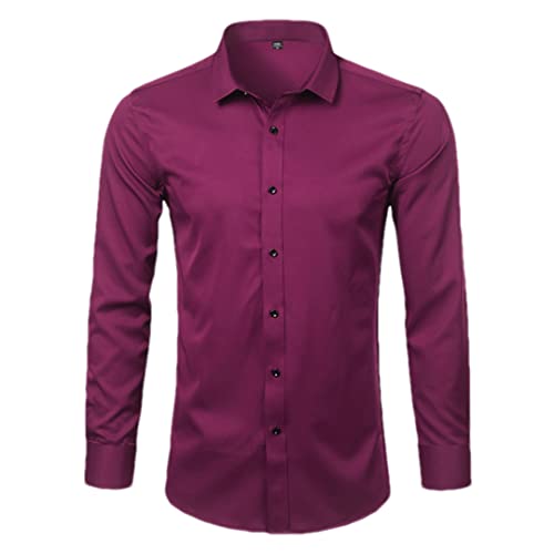 Chemise en fibre de bambou Niiyyjj rose rouge XXL au confort soyeux unique