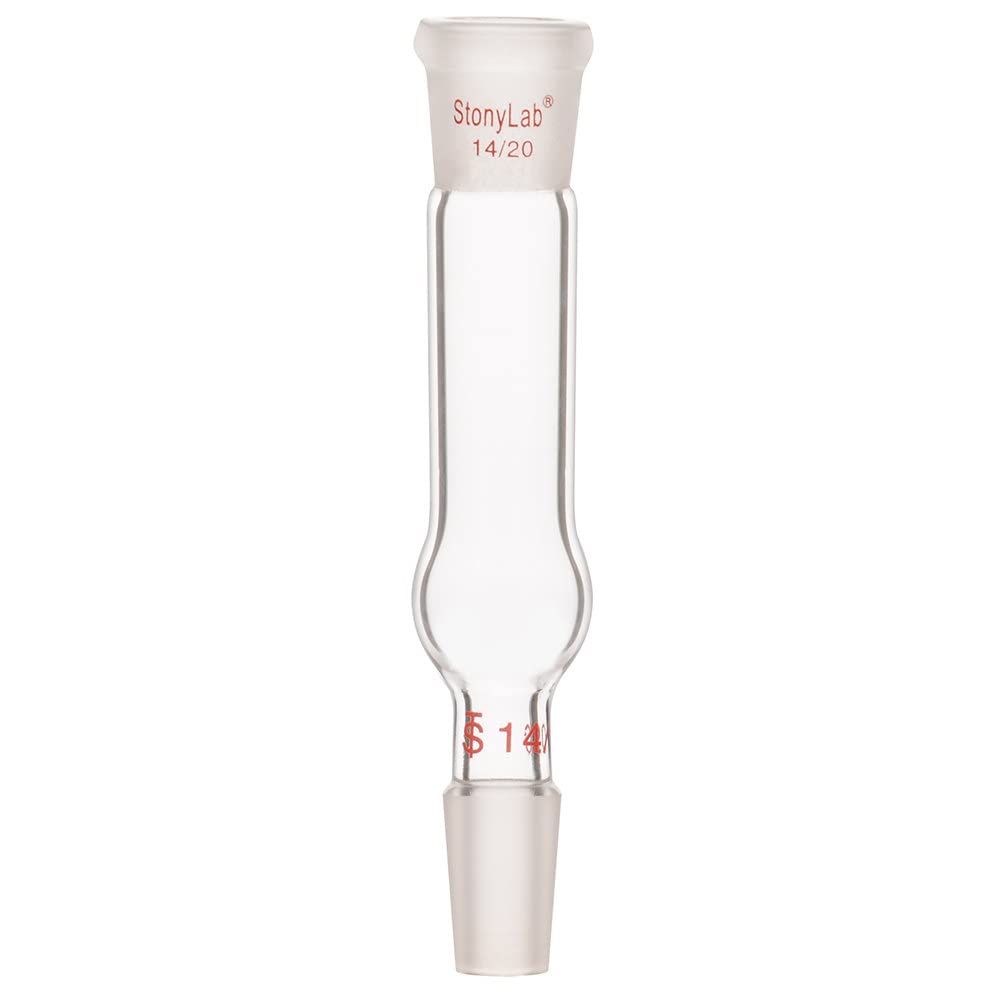 stonylab Borosilicate Glass Drying Tube Adapter, Two 14/20 Joints Straight Drying Tube for Laboratory