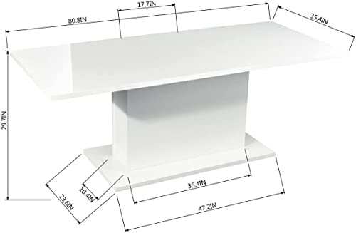 Homy Casa Inc Ethiopia High Glossy White B Table #TOP1