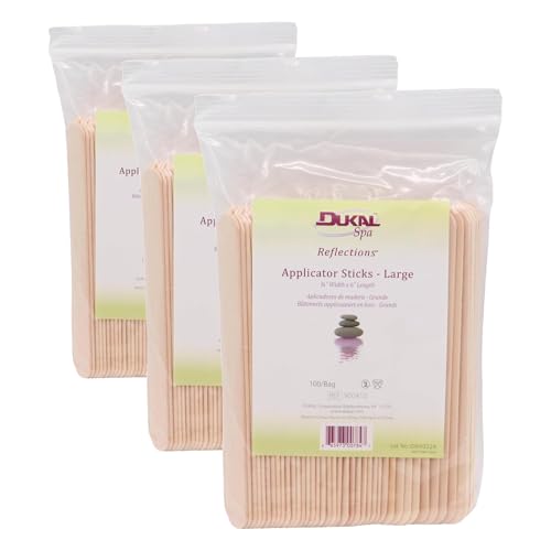 Image of Dukal 100 Large Wax Waxing Wood Body Hair Removal Sticks Applicator Spatula (Pack of 3)